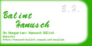 balint hanusch business card