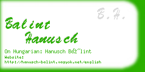 balint hanusch business card